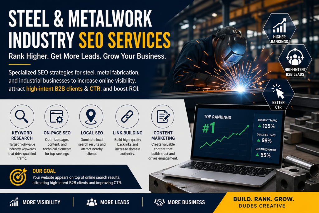 Steel and Metalwork Industry SEO Services. Drive High Quality Leads with Dudes Creative
